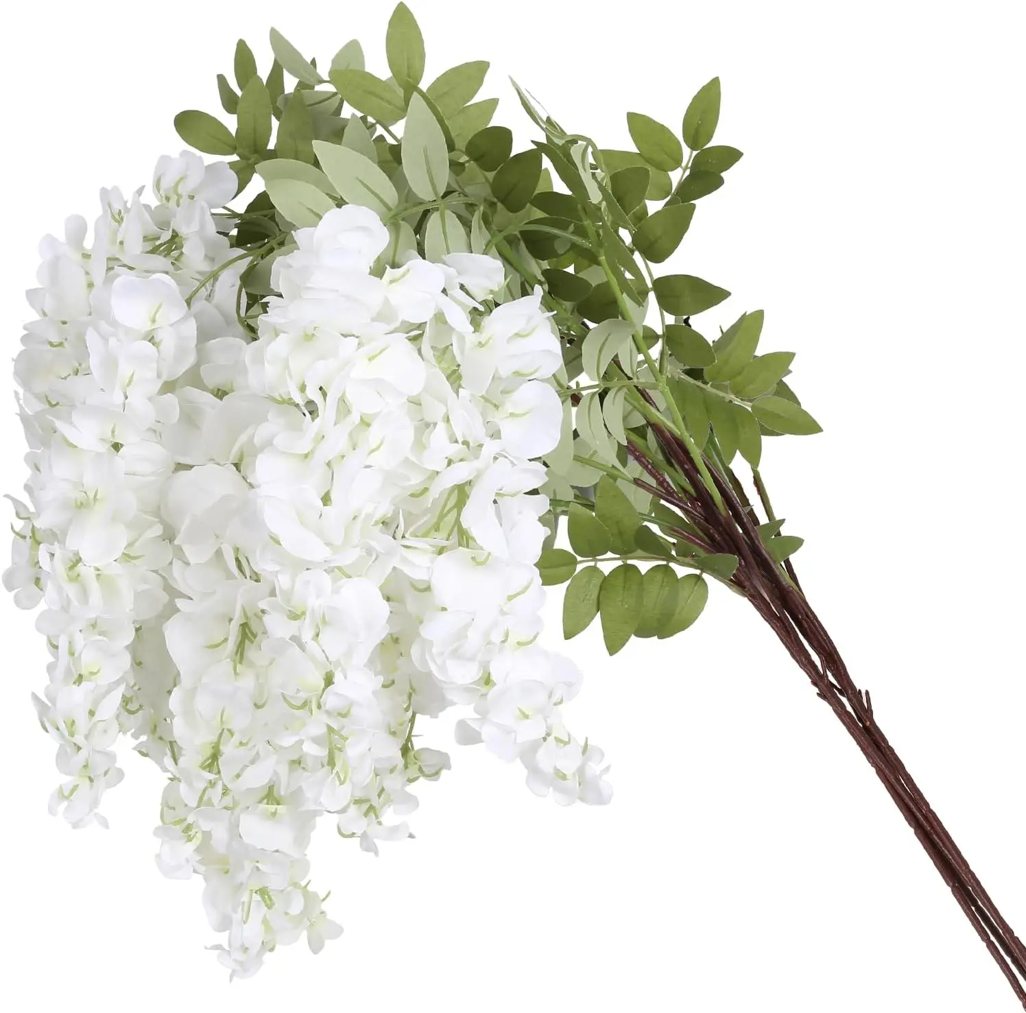 

4PCS White Artificial Wisteria Hanging Flowers 40'' Tall Lush Fake Wisteria Flowers for Floor Vases Silk Flowers for Wed