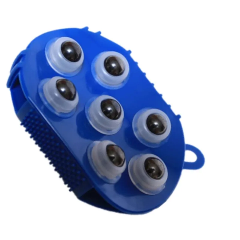 

Glove Massage Bath Brush with 7 Metal Roller massage health care thin body Helps the body relax