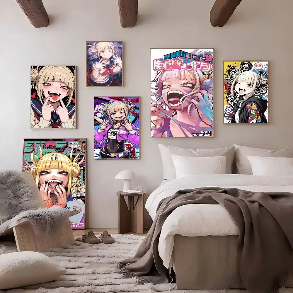 Himiko Toga Boku No Hero Academia Anime carteles adhesivos de calidad HD arte de pared carteles Retro para decoración de la habitación del hogar Kawaii