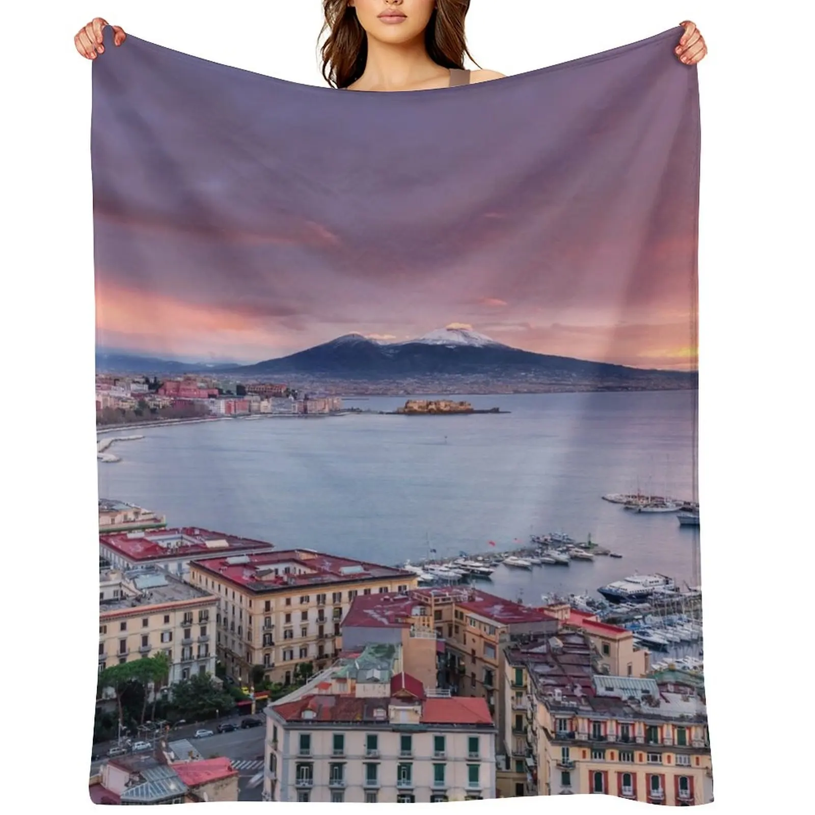 

Naples, Italy Throw Blanket Bed linens Sofas Blankets For Bed bed plaid Blankets
