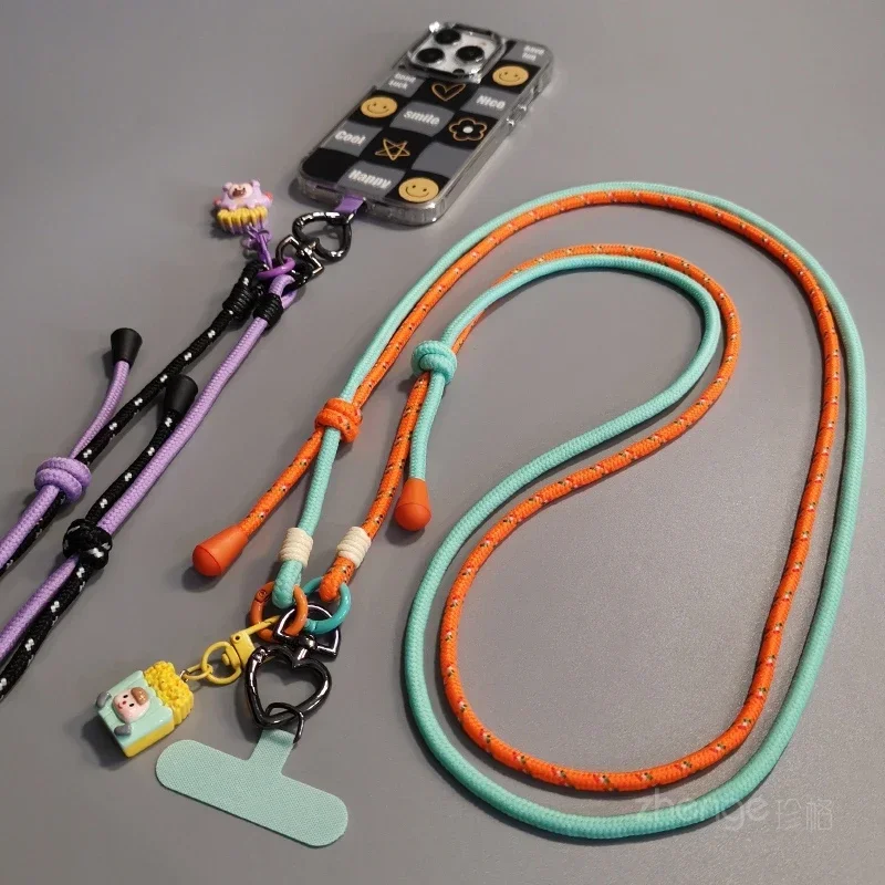 

Женский шнурок с двойным плетением, регулируемая Женская подвеска с мультяшным рисунком, милая Подвеска для телефона