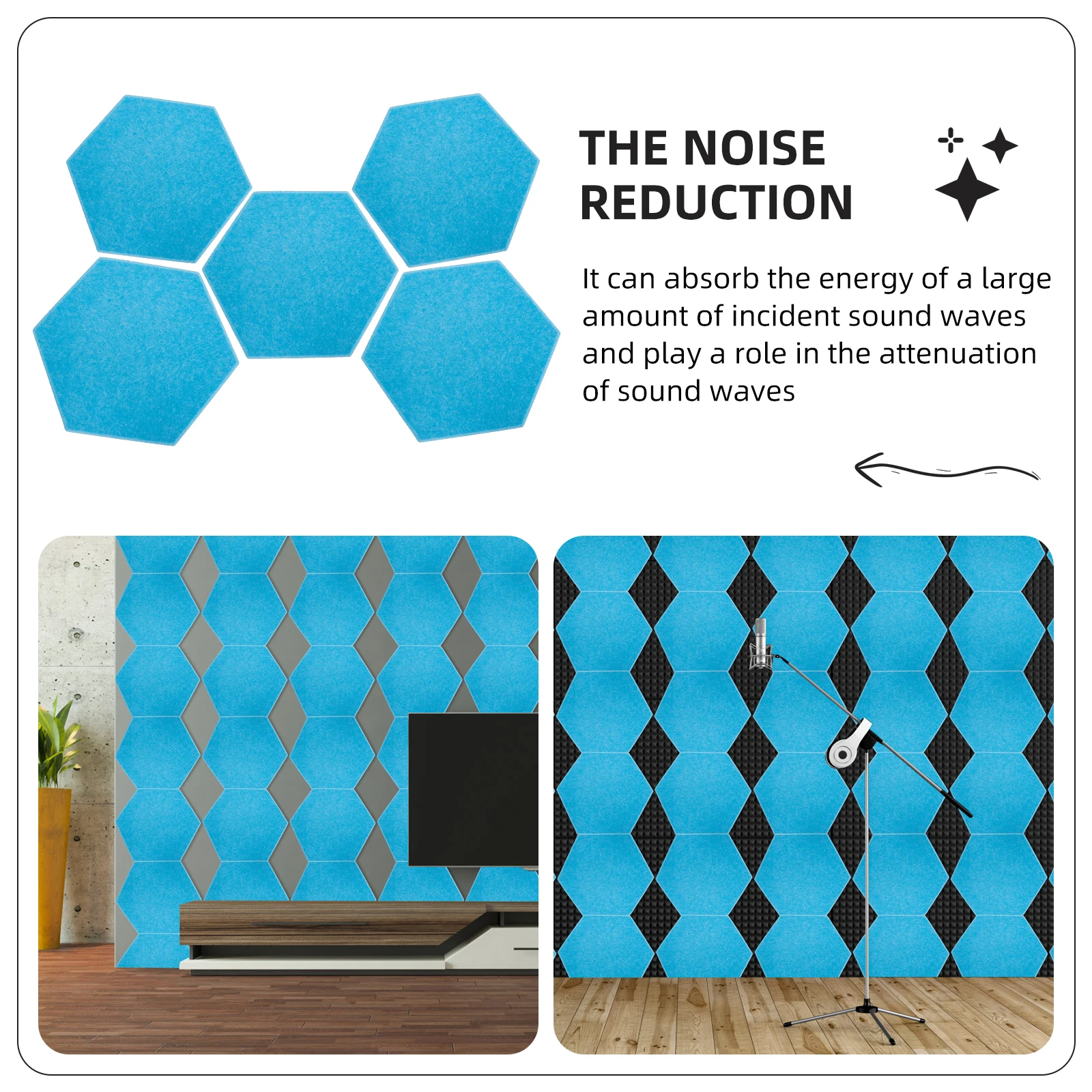 

5Pcs Acoustic Panel Polyester Fiber Noise Reduction Board Sound Insulation Material Recording Studio Sound Dampening Pad