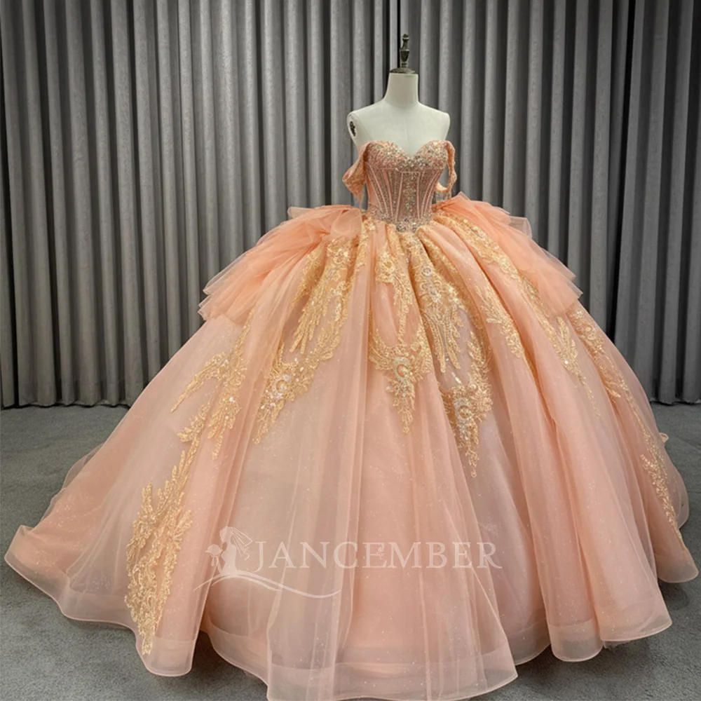 Princess Ball Gown Quinceanera Dresses Organza Formal Birthday Party Customized شارون سعيد فساتين سهره Tiered