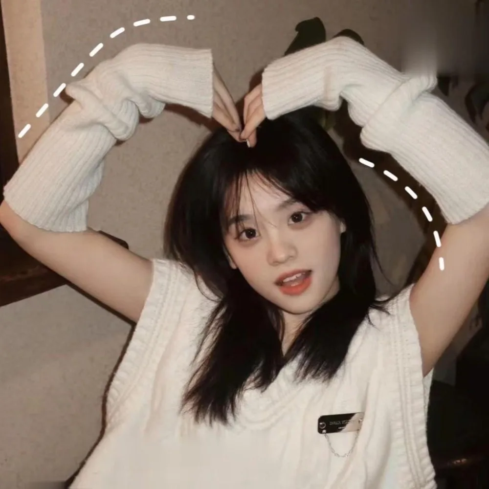 جوارب محبوكة Y2k فتاة الموضة أصابع قفازات الذراع و جوارب السيقان JK كلية نمط المرأة الخريف الشتاء الدافئة منتصف أنبوب كومة جورب