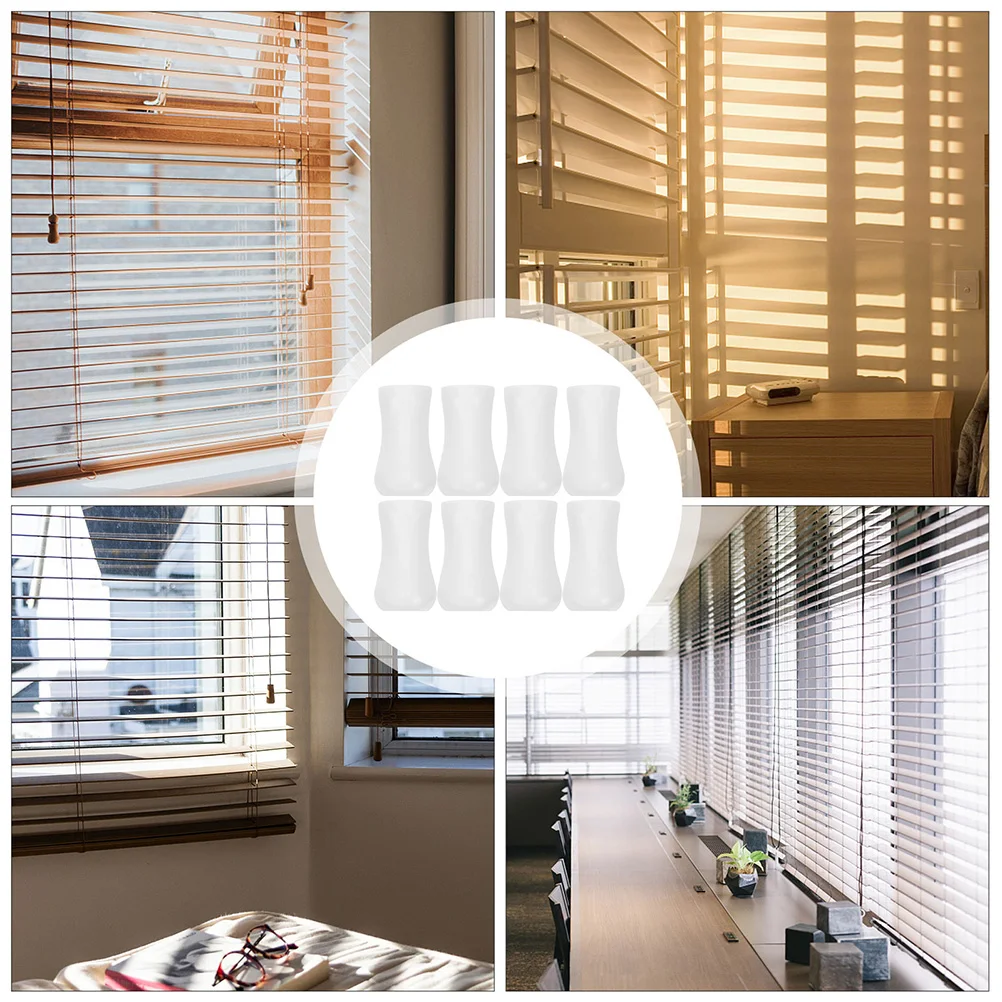 

8pcs Wood Pendant Accessories Cord Drops For Blinds Window Curtain Repair Replacement Plastic Pull Knobs Household Hanging Ends