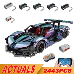 Technical APP Remote Control Moter Power Discoloration Apolloed Building Blocks Bricks Super Sports Car Moc Sets Toys Kids Gifts