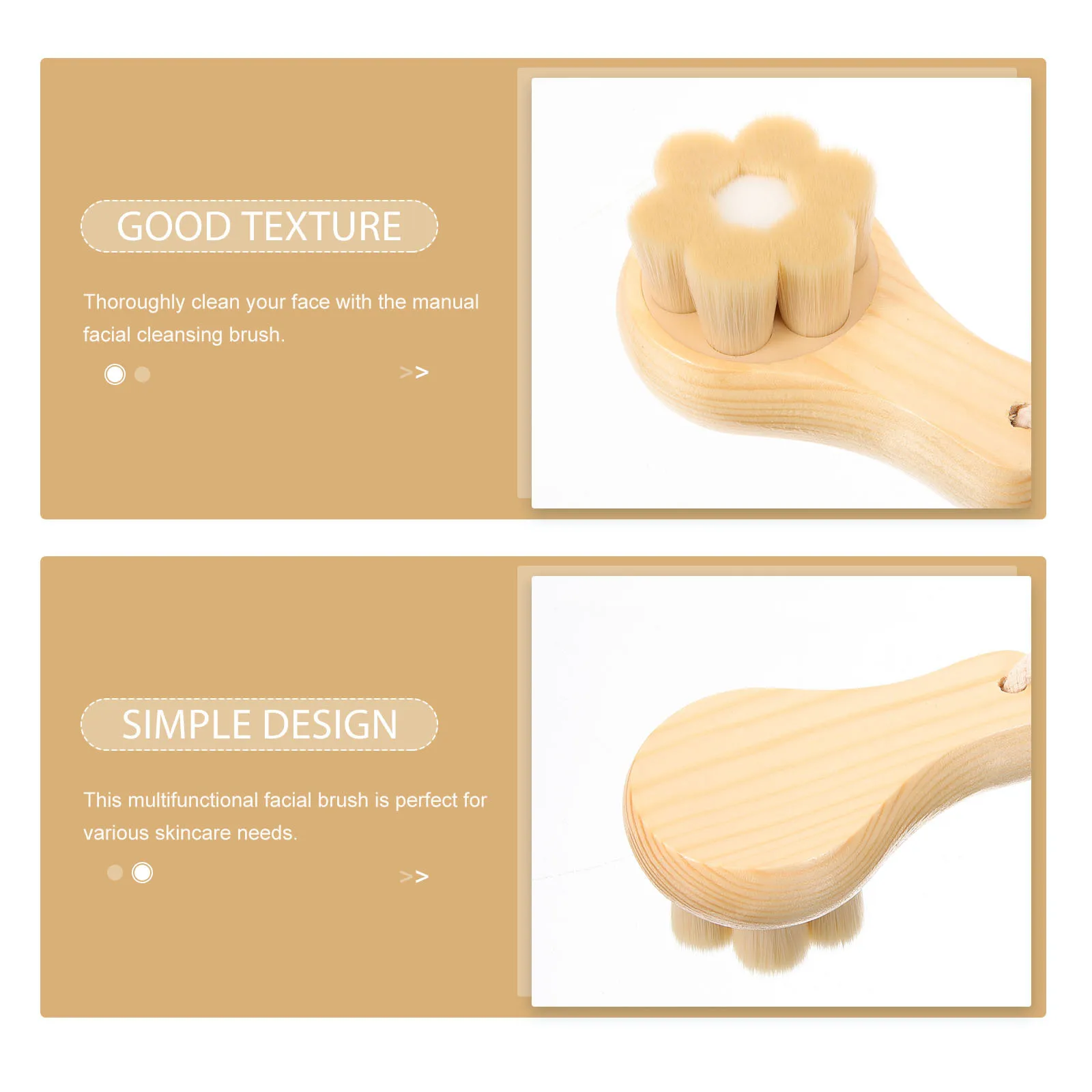 Gezichtsscrubber met houten handvat Handmatige gezichtsreinigingsborstel Peeling Diepe verzorging Gezichtsborstel Huidverzorgingshulpmiddelen