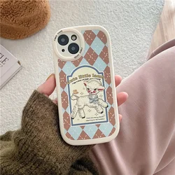 Luxury Retro Sheep Lamb Diamond Plaid Phone Case For Samsung Galaxy S10 S20 S21 S22 S23 S24 FE Plus Ultra Note 20