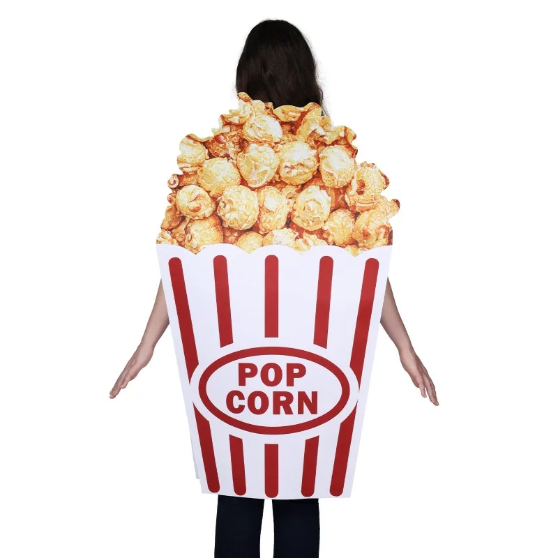 New Halloween Cosplay Costume Funny Popcorn Digital Print Jumpsuit Carnival Theme Party Role Playing Outfits for Adult Unisex view 4