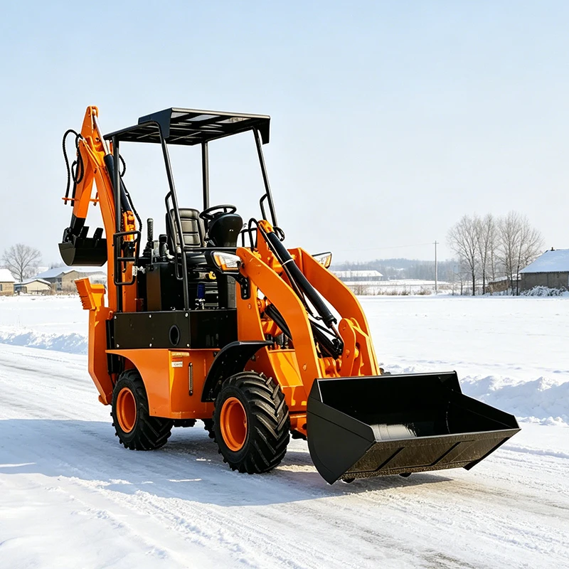 Diesel 4x4 Backhoe Loader with ROPS Canopy for Farm Irrigation Ditch Digging Diesel Backhoe Loader