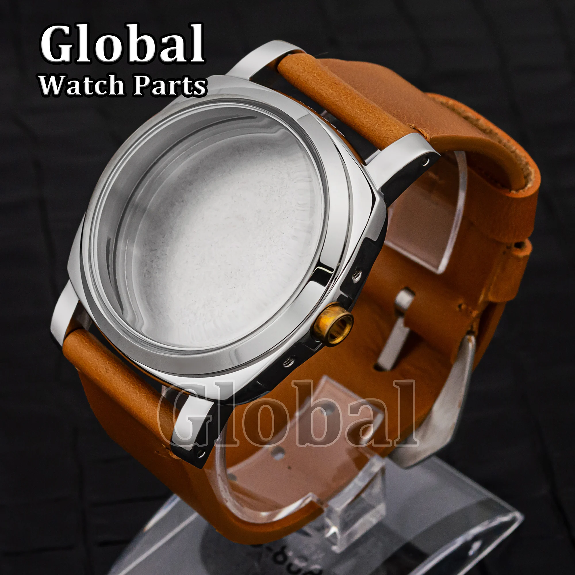 ステンレス鋼の時計ケース,本革のムーブメント,高品質,pam6152,47mm, 100m,eta 6497, 6498,st3600に適しています