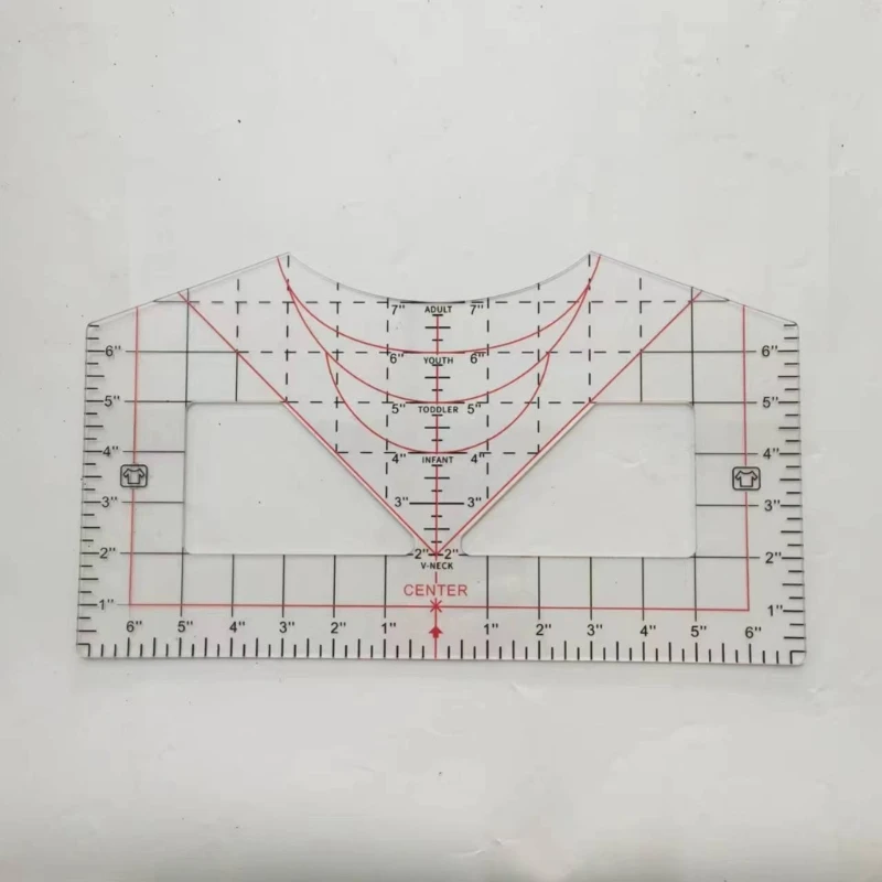 Herramienta de alineación de regla de camiseta, herramienta de regla de guía de camiseta para prensa de calor F19E