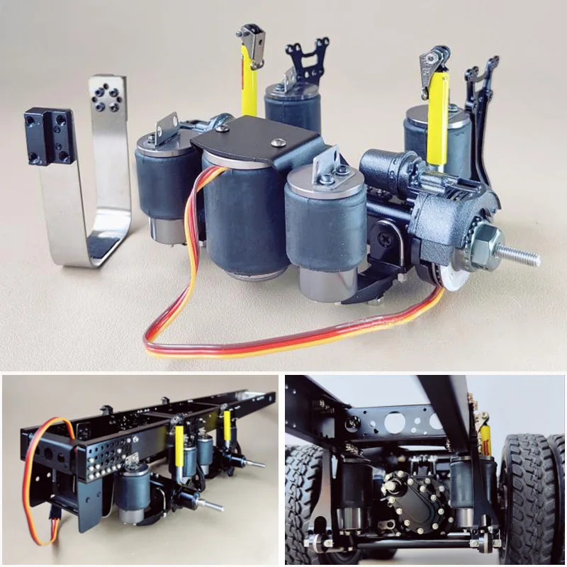 Air Suspension Lifting Axle System Upgrade for 1/14 Tamiya RC Truck Trailer Tipper Scania 770S MAN Benz Volvo Car Diy Parts