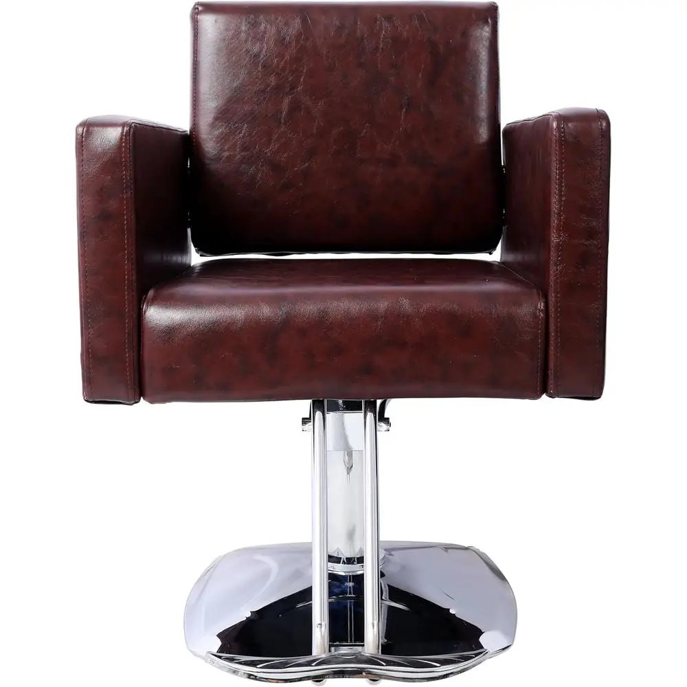전문 헤어 스타일링 의자, 유압식 리클라인, 360도 회전 °   회전식, 미용실, 스파 및 이발소용, 갈색, 최대 330리터까지 지탱 가능