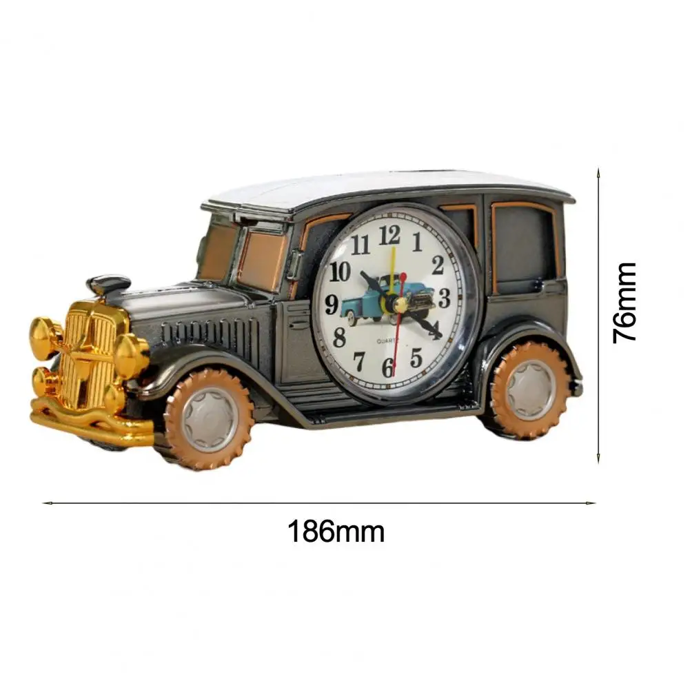 Antique Clock Easy to Read Anti-fading Plastic Classic Car Shape Antique Clock Desktop Ornament Alarm Clock Decorative