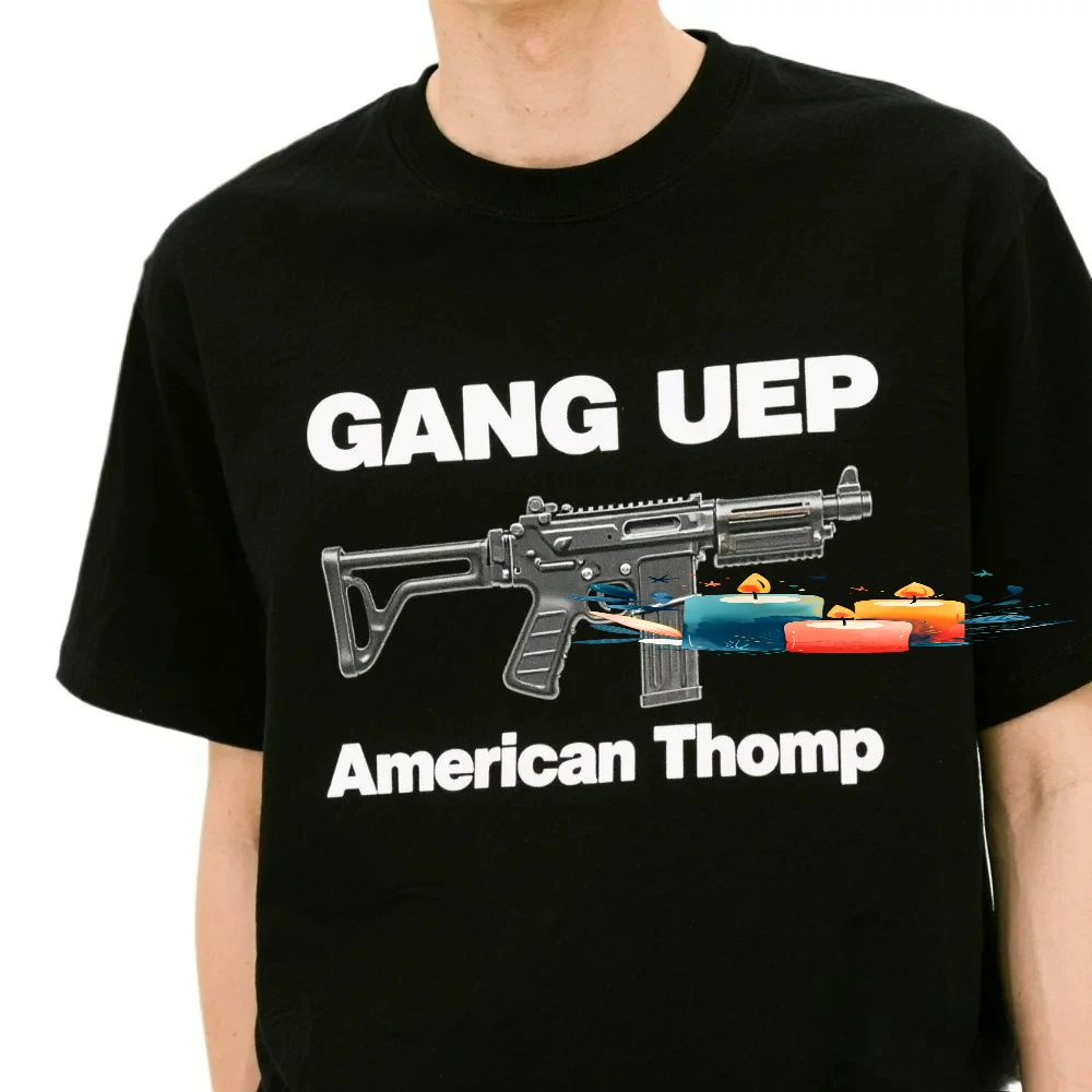 Gang  American Thompson Maschienenpistole T Shirt. Short Sleeve 100% Cotton Casual T-shirts Loose Top Size S-3XL