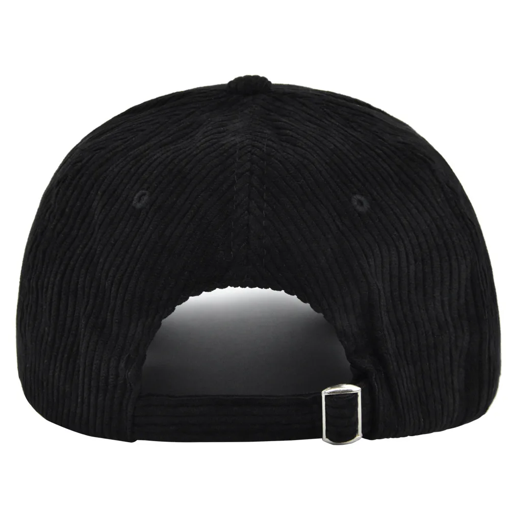 Jesienno-zimowa jednolita, sztruksowa czapki baseballowe Unisex Vintage czapka bejsbolówka kobiety mężczyźni regulowane Hip Hop Gorras czapki typu