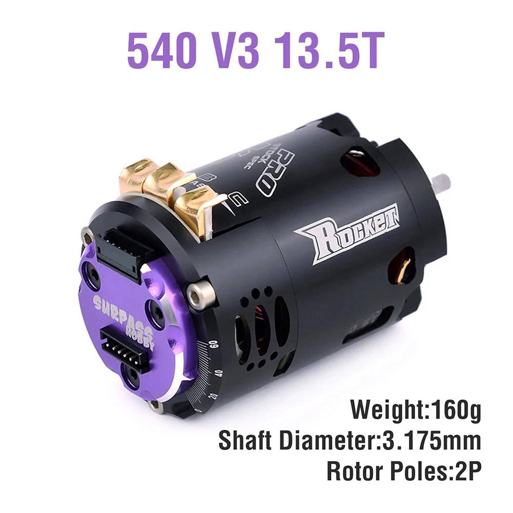 Surpass Hobby Rocket 540 V3 Brushless Motor 5.5T 6.5T 8.5T 10.5T 13.5T 21.5T For 1/10 1/12 F1 RC Drift Car