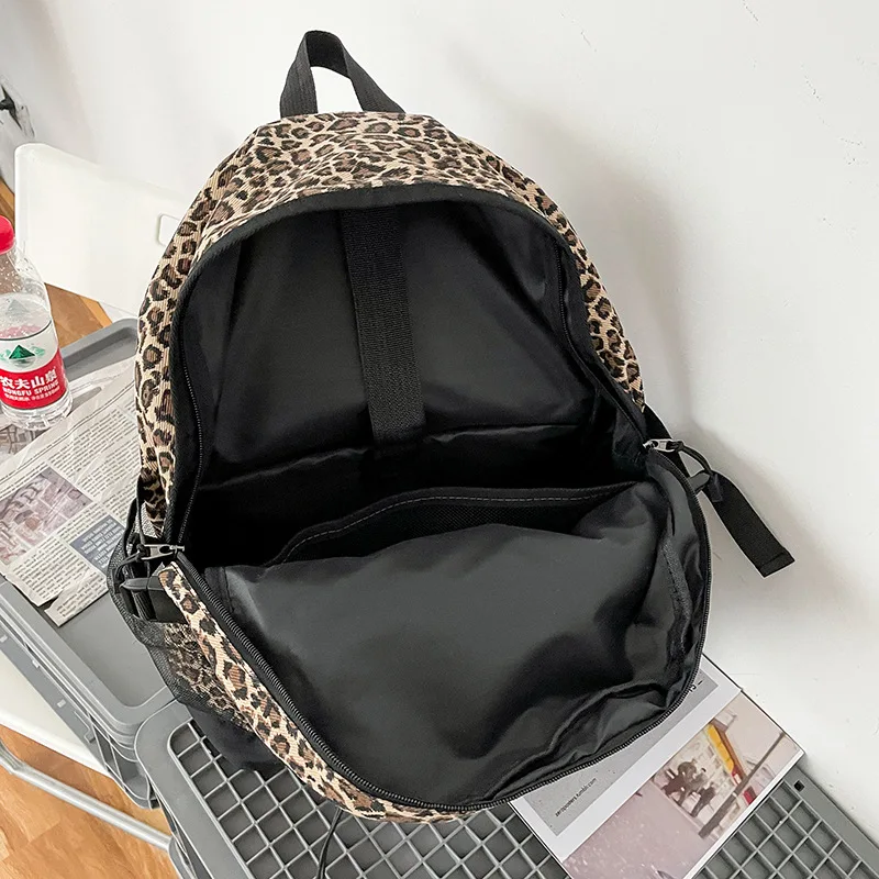 Lolita Leopard print Anime Backpack Shoulder Bag Handbag Computer Black Messenger Cartoon Zipper Crossbody Bag