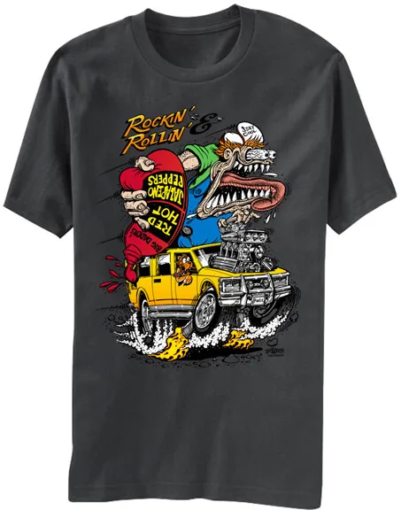 Rat Fink Rock & Roll Sauce Ed Roth Kustom Kulture Hot Rod Cars T Shirt BD210