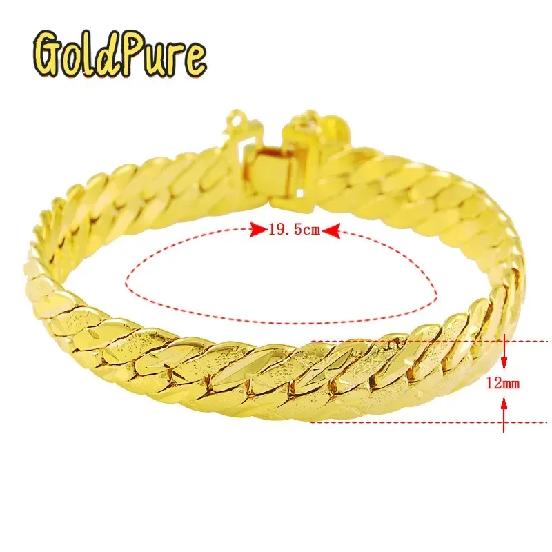 

Goldpure Luxury 24K 9999 Pure Gold real gold Aggressive Men's Bracelet