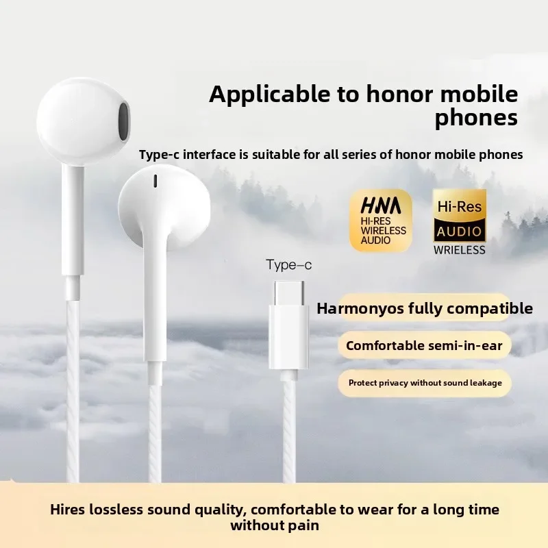 

Type-c wired headphones with digital interface - universal compatibility for apple, huawei, android tablets,yyy
