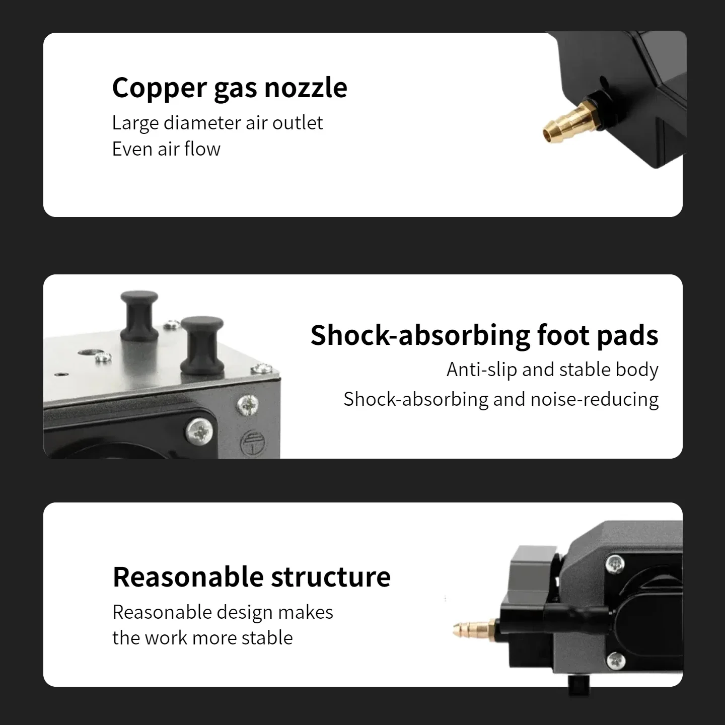 28W Portable Silent Air Compressor 60L/min Adjustable Speed ​​- Suitable for CNC Laser Engraving Machines multifunctional tools