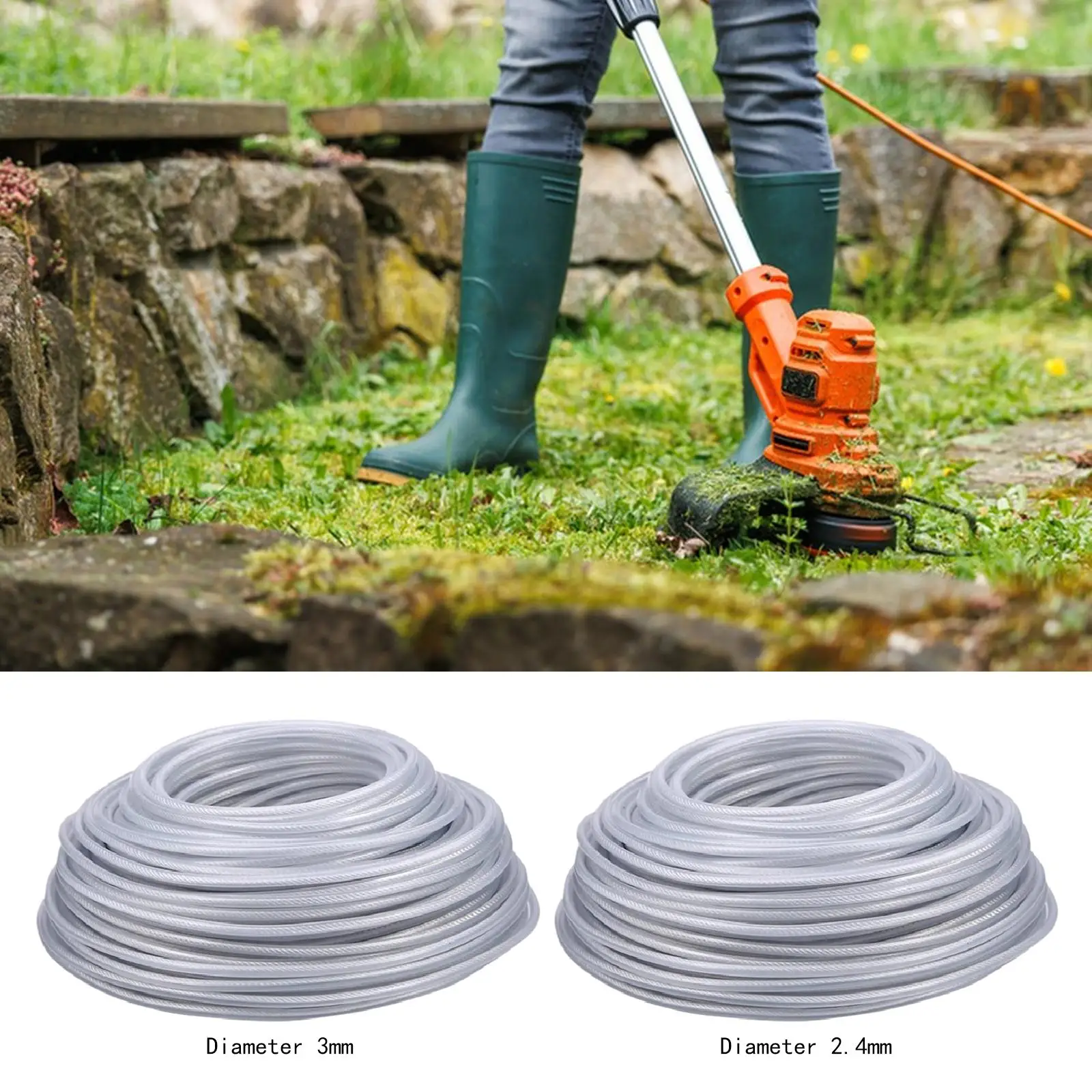 Round 131ft Strong Versatile Accessory Universal Garden Machinery Parts Grass Trimmer Wire Rope Cord