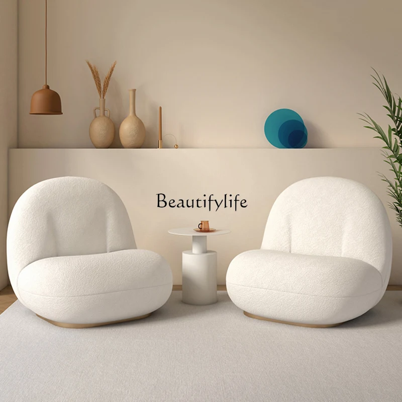 Cloud Lazy Sofa Single Balcony White Fat Man Pear Swivel Chair Living Room Leisure Chair