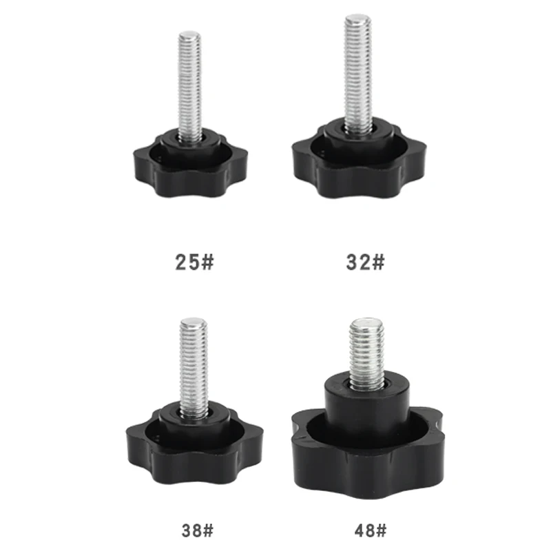 M4 M5 M6 M8 M10 M12 Star-Shaped Thumb Screw Plastic Handle Plum Hand Tighten Screw Tightening Nuts Mechanical Knob Carbon Steel
