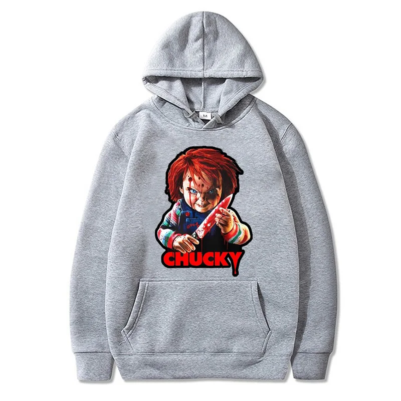 Chucky Horror Cartoon Print Hoodies Men Women Casual Oversized Hoodie Streetwear Hooded Sweatshirts Y2k Pullover Unisex Clothing