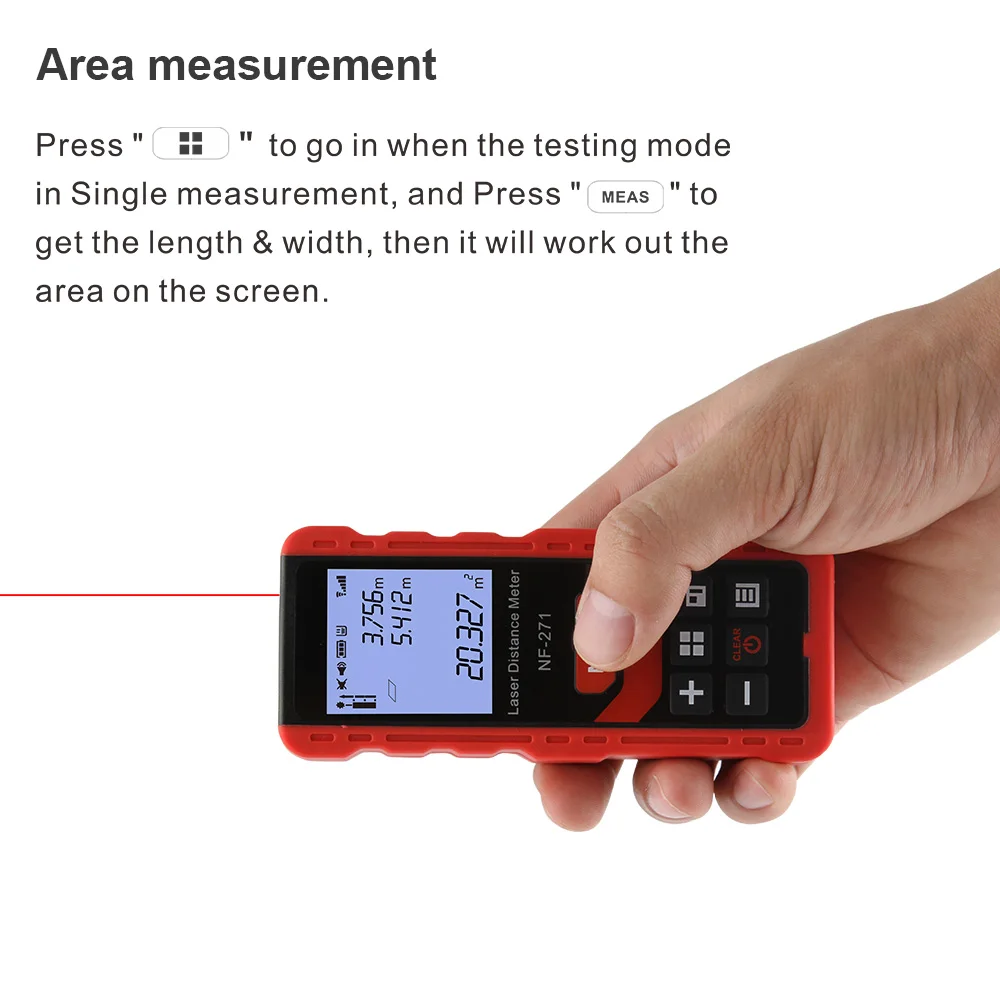 Noyafa NF-271-40M Rode Laser Afstandsmeter Elektronische Laser Digitale Afstandsmeter Liniaal Afstandsmeter Meetlint