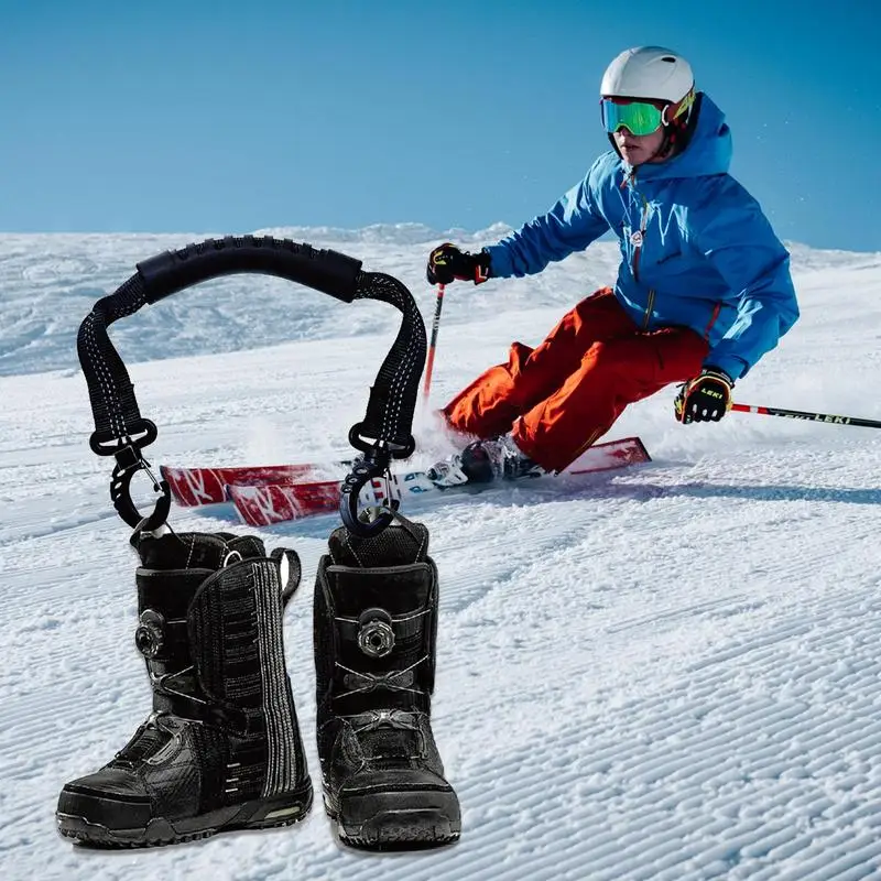 Correia de transporte de esqui alça de patins para esqui multifuncional cinta de transporte de patins para patins botas de esqui e gelo