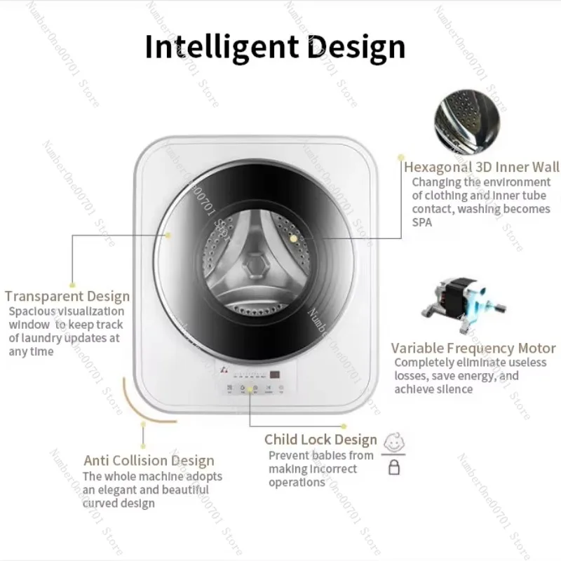 

3KG 220V Mini RV Washing Machine Integrated Washing & Drying Automatic Washing Machine Wall Mounted