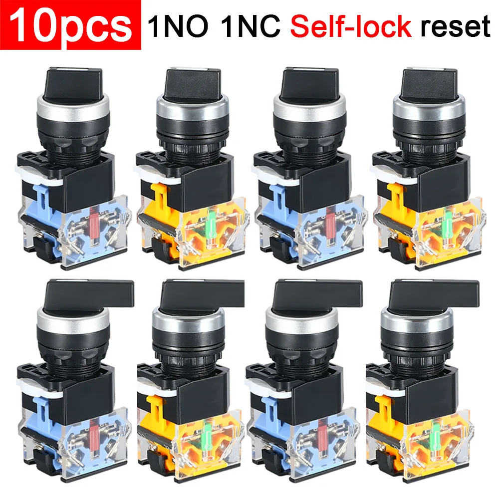 

10 шт. LA38-11X2 20X3 переключатель 1NO1NC 2NO 2NC 2/3 шестерни поворотные переключатели ручка переключатель самоблокировка самосброс мгновенная фиксация 22 мм
