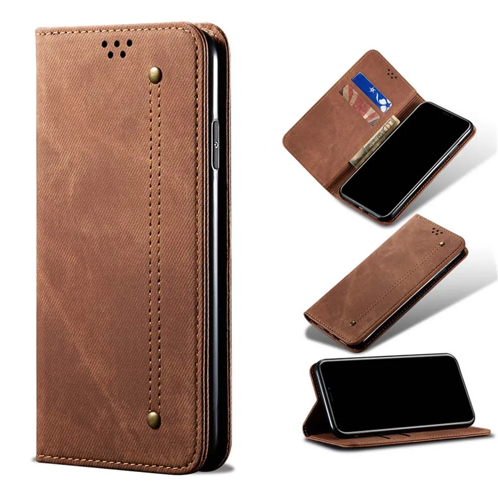 Luxury Denim Flip Leather Wallet Phone Cases For Huawei Mate 60 50 40 30 Mate60 Mate50 Mate40 Mate30 Pro Case Cover