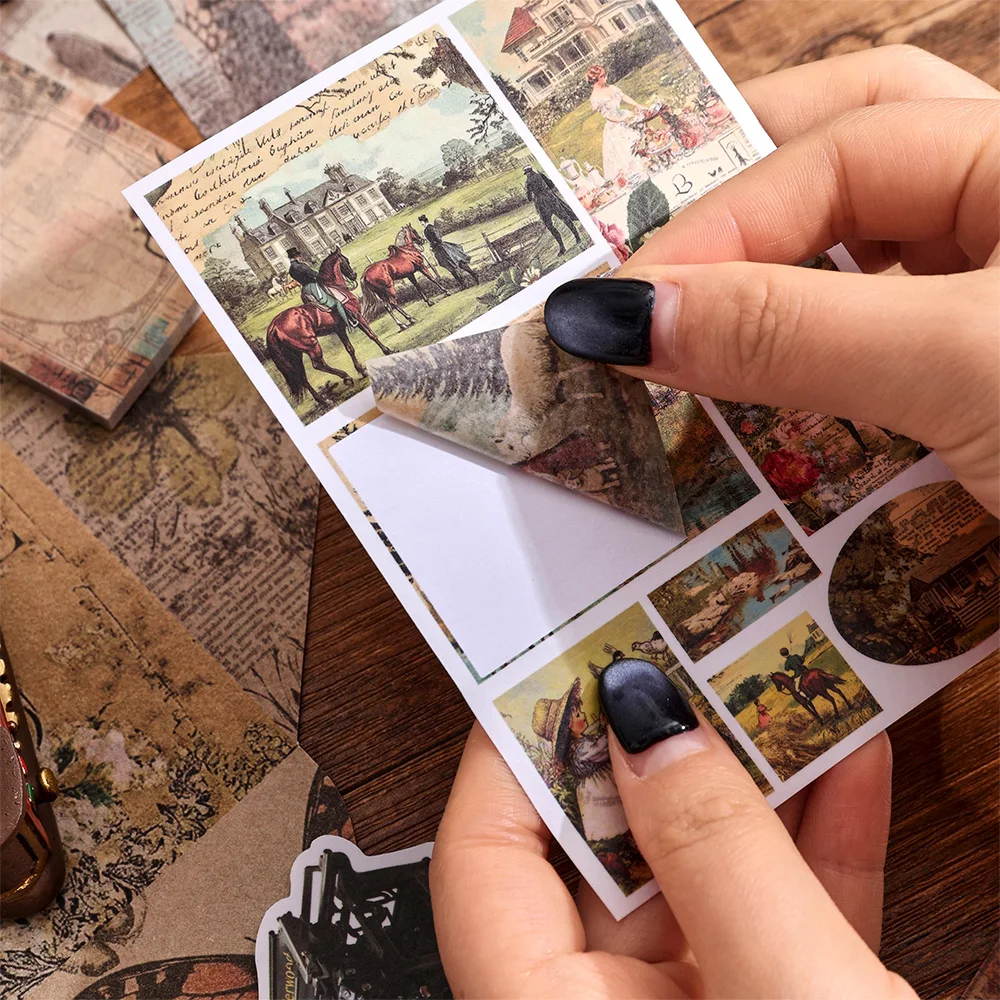 201 قطعة مجموعة ورق القصاصات الجمالية خمر رصاصة غير المرغوب فيه مجلة عدة مع سجل القصاصات ورقة الشريط مواد ذاتية الصنع للمجلات #5