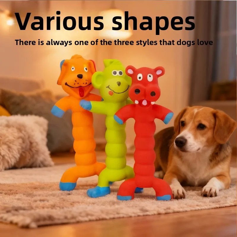 26 nuevos juguetes de látex para mascotas, juguete de mono, juguete para masticar y limpiar los dientes de perro, juguete con sonido para golden retriever