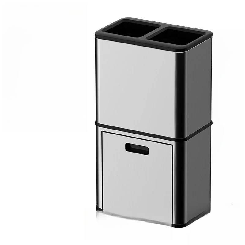 Intelligent dry and wet separation kitchen sorting trash can, removable sanitary bucket, large capacity bend-free
