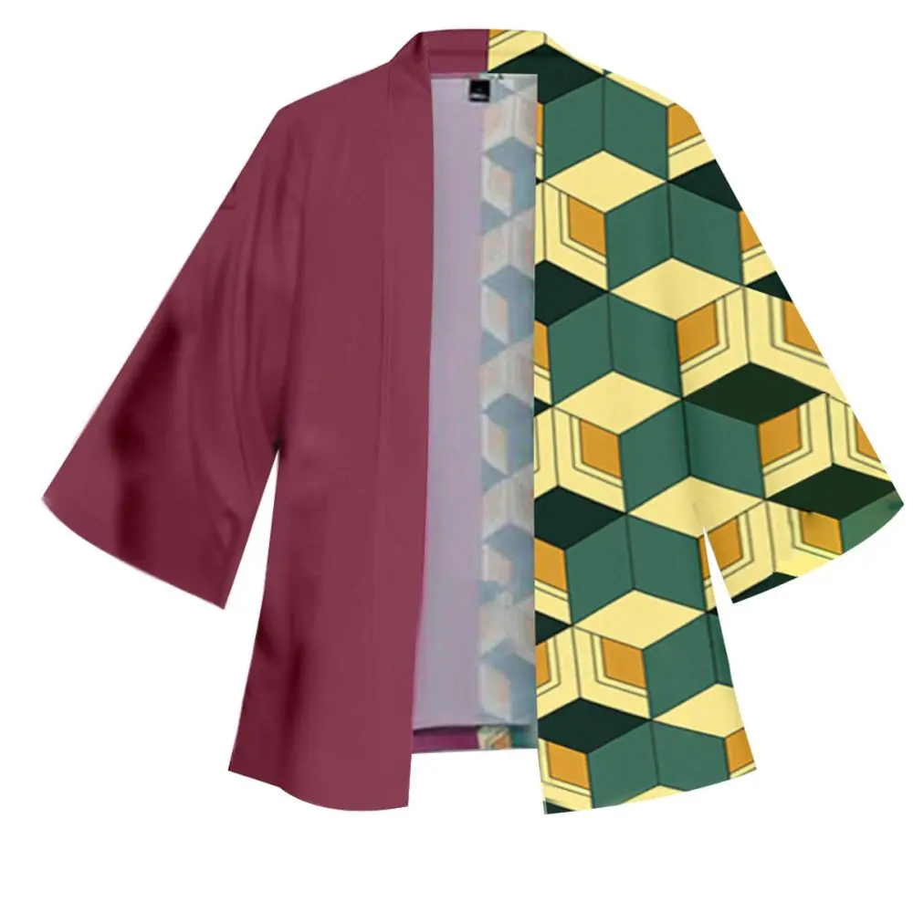 Kimonos de Anime Tanjirou Kamado para hombres y mujeres, bata japonesa Haori Kamade Nezuko, trajes Kochou Shinobu, Kimono, capa de verano