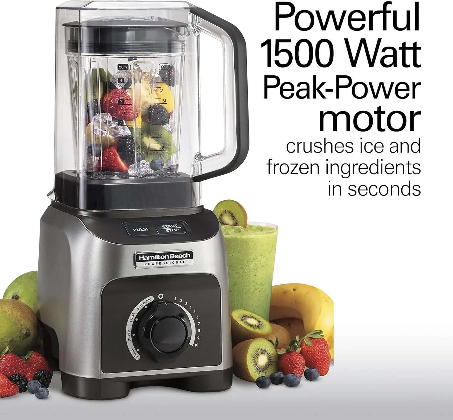 Professional Quiet Shield Blender, 1500W,  4 Programs & Variable Speed Dial for Puree