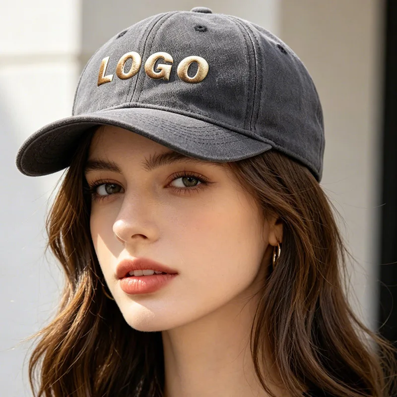 Dropshipping Products 2026 Custom Adjustable Men's Caps Puff Lettering Hats for Woman Breathable Sunhat Unisex Baseball Cap