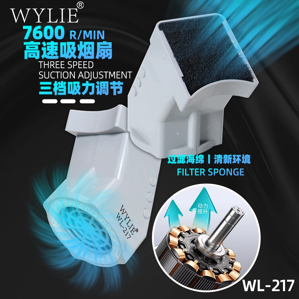 WYLIE WL-217 LED Smoking Device For Microscope Maintenance Three Speed Suction Adjustmend / 7600R/MIN / 36 Lamp Beads