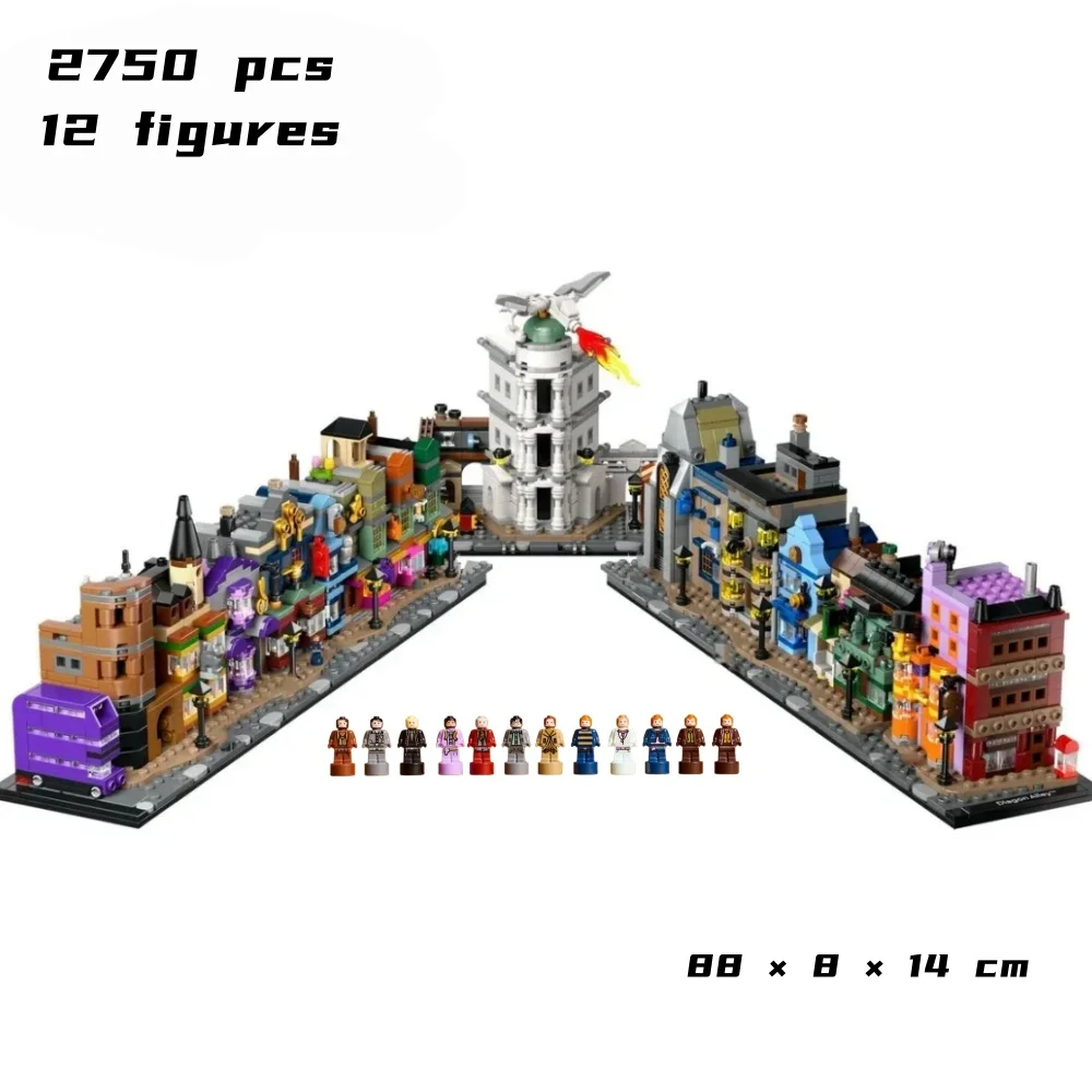 Cheapest Mini Diagon Alley Bricks Building Blocks 2750pcs Magic Commercial Street Model Birthday Gifts for Adults Toys image 3