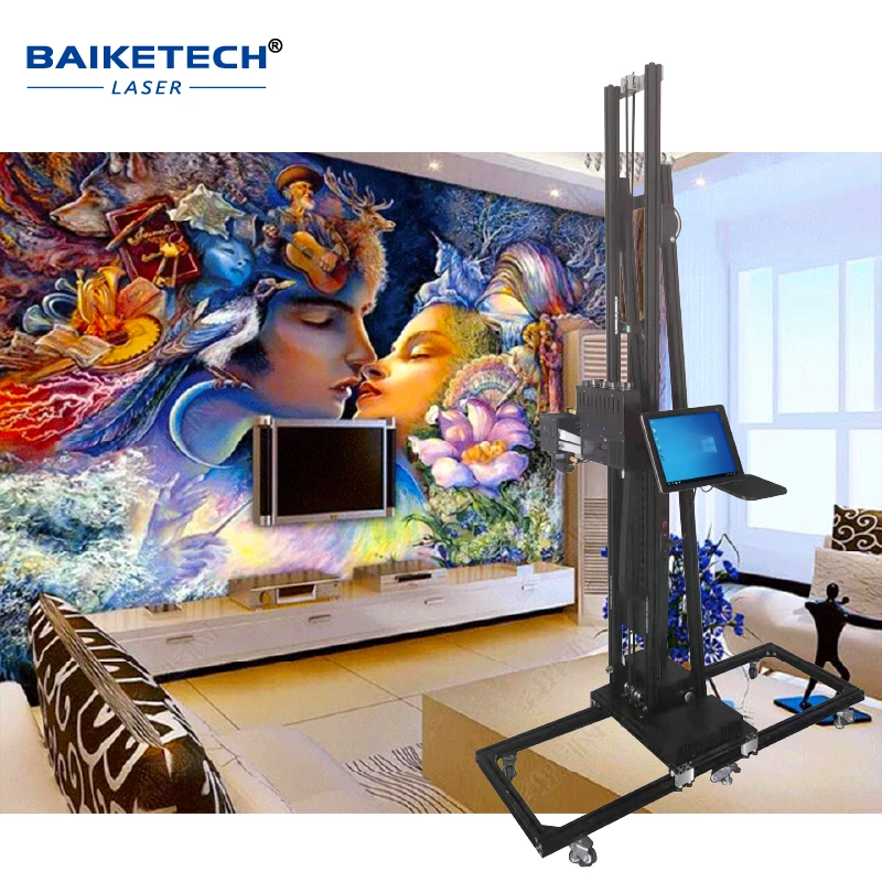 TH-UP600T EPSON DRIE DX10 Fabriek 3D UV Verticale Muur Inkjet Printer Binnen en Buiten Drukmachine Muur Drukmachine