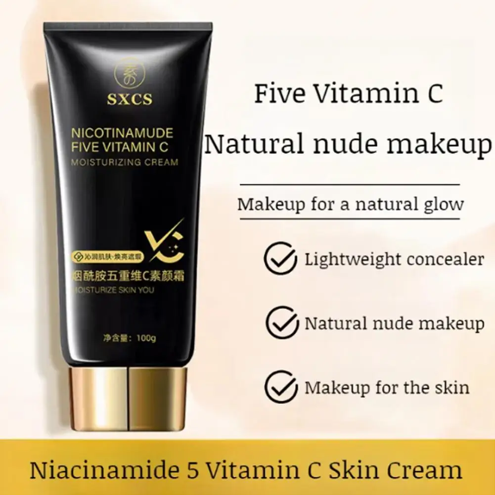 1pcs 100g Nicotinamide BB Cream Fivefold Vc Concealer Sweat Makeup Waterproof Base Proof Waterproof Non Peeling Facial P5D9