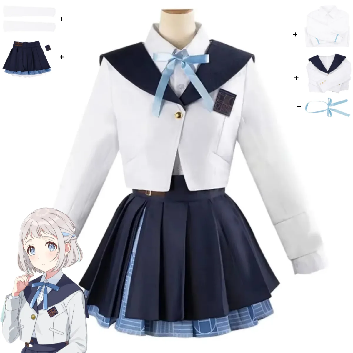 

Anime Game The Idolm@Ster Katsuragi Lilja Cosplay Costumejapan And South Korea Jk School Uniform Coat Woman Cute Campus Suit