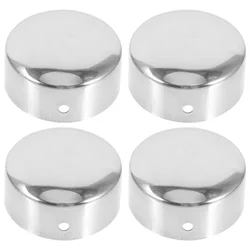 4 Pcs Handrail Tube Accessories Stair Railing End Caps Staircase Plugs for Silver Stainless Steel Column