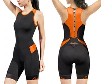 Santic-traje de ciclismo sin mangas para triatlón para mujer, traje Tri transpirable acolchado de secado rápido para correr, nadar y carreras K9LG083