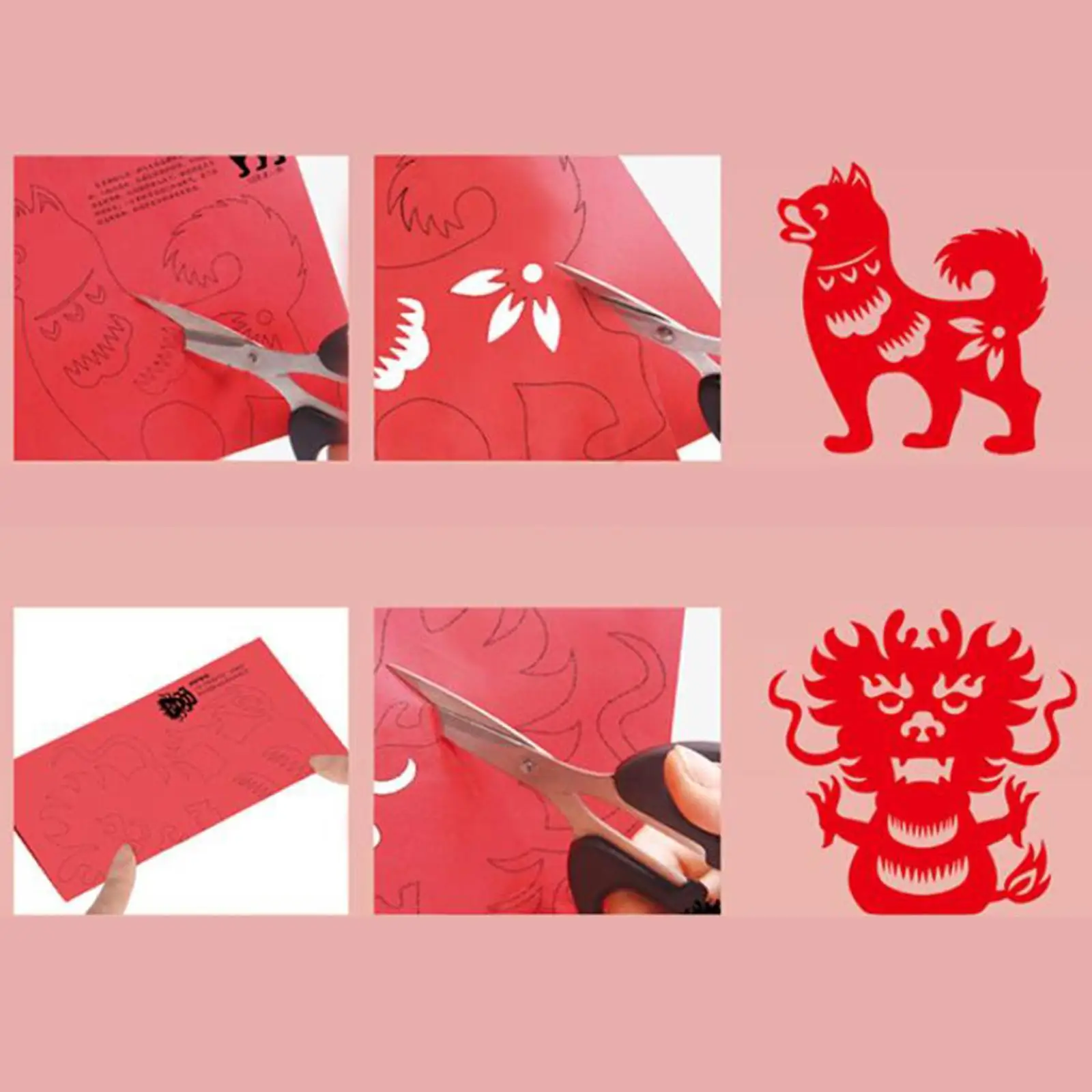 Décor de découpe de papier animal du zodiaque chinois, pour les vacances en classe préscolaire